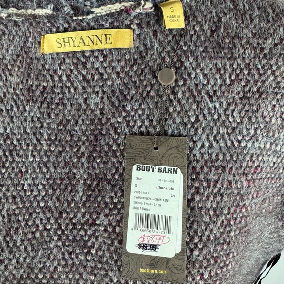 NWT Shyanne Womens Southwestern Print Long Fuzzy Cardigan - Picture 15 of 16